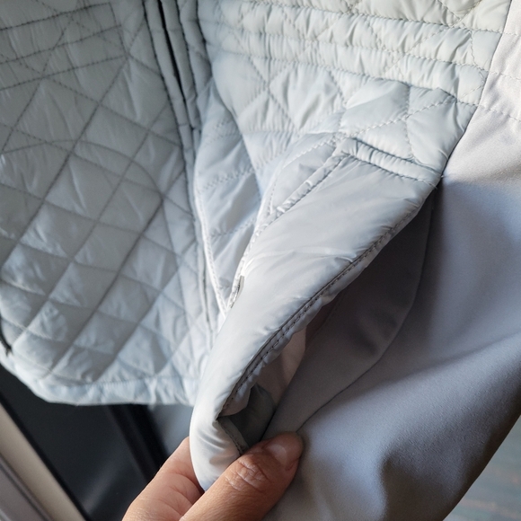 Giacca Light Grey Women’s Jacket XL Cinch Waist Adjustable Zip Pockets Polyester - Picture 7 of 13